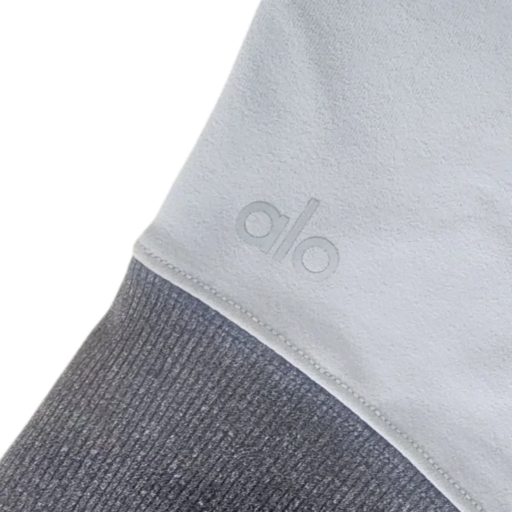 alo Goddess Legging Sky/Storm Heather Size XS Pocket Ruched Ribbed Stretch.